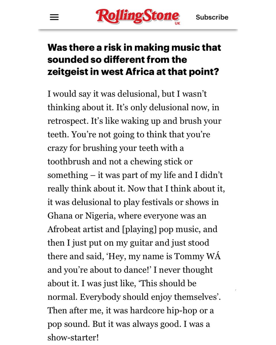 Tommy WÁ (@tommywatomiwa) on Twitter photo Show starter🤟🏾 We now talking to <a href="/RollingStoneUK/">Rolling Stone UK</a>
Read all about it here: rollingstone.co.uk/music/tommy-wa… Show starter🤟🏾 We now talking to <a href="/RollingStoneUK/">Rolling Stone UK</a>
Read all about it here: rollingstone.co.uk/music/tommy-wa…