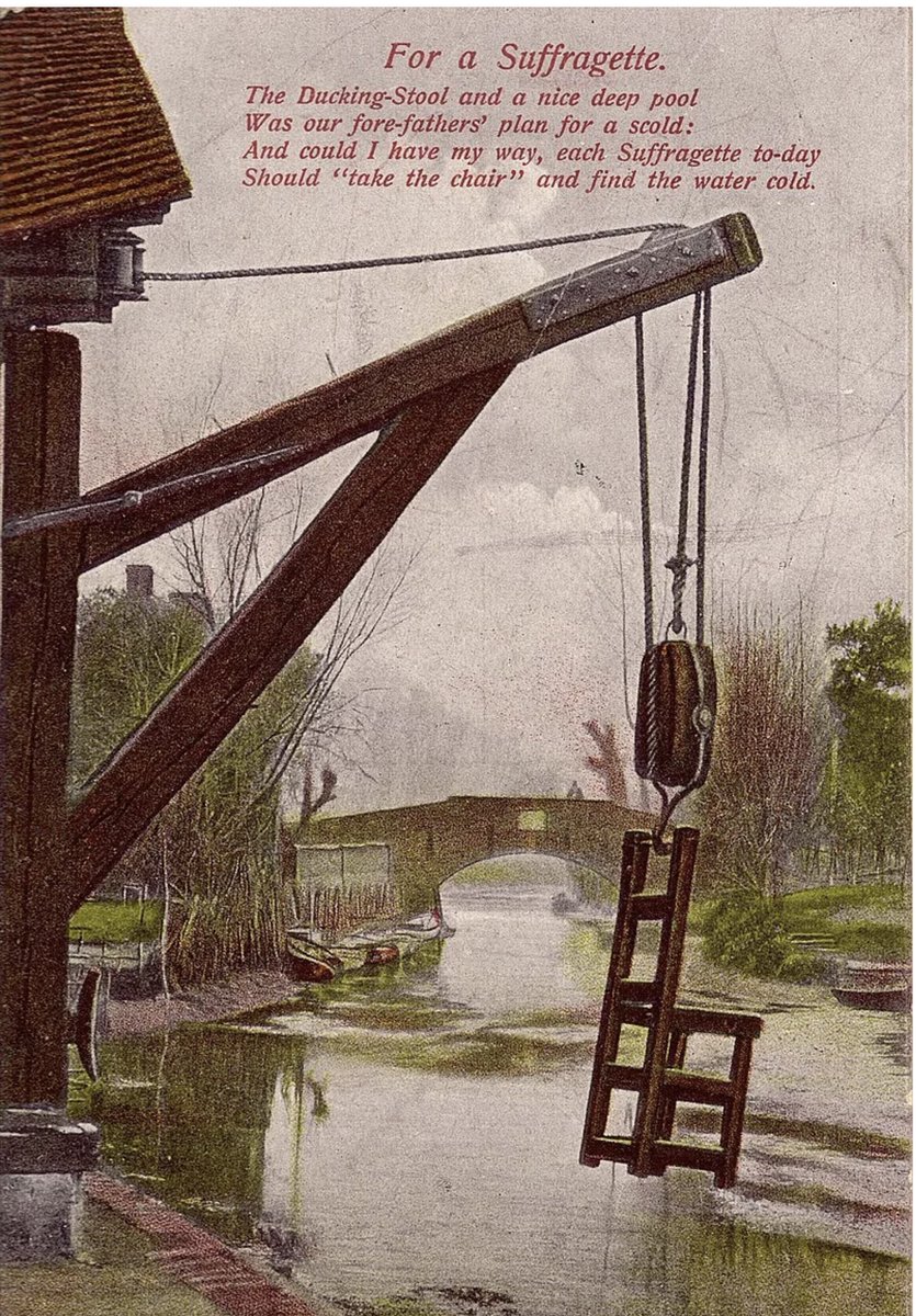 I can’t tell you when Woman of the Day Jane Corran - also known as Jenny Pipes - was born or indeed very much about her but in 1809, she became the last woman in England to be immersed in water in a ducking stool for the crime of being a “common scold”.

The term “ducking stool”