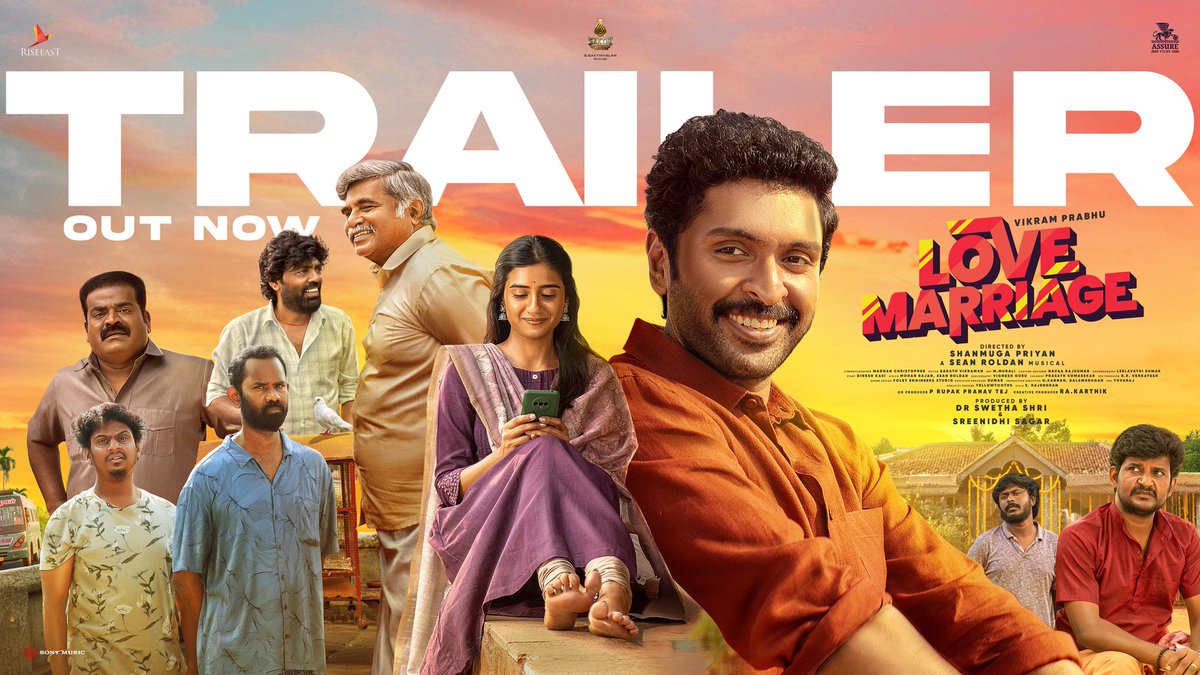 Assure Films (@assurefilms) on Twitter photo Presenting the Trailer of Fun-Filled, Enjoyable Wholesome Family Entertainer #LoveMarriage 🤩❤️
Watch Trailer 🔗 youtu.be/_7a6elPVHK0
Grand release in Theatres Worldwide on JUNE 27th 🥳🥁
Directed by <a href="/Director_Priyan/">shanmuga priyan</a> 🎬
A <a href="/RSeanRoldan/">Sean Roldan</a> musical 🎶
<a href="/iamVikramPrabhu/">Vikram Prabhu</a> Presenting the Trailer of Fun-Filled, Enjoyable Wholesome Family Entertainer #LoveMarriage 🤩❤️
Watch Trailer 🔗 youtu.be/_7a6elPVHK0
Grand release in Theatres Worldwide on JUNE 27th 🥳🥁
Directed by <a href="/Director_Priyan/">shanmuga priyan</a> 🎬
A <a href="/RSeanRoldan/">Sean Roldan</a> musical 🎶
<a href="/iamVikramPrabhu/">Vikram Prabhu</a>