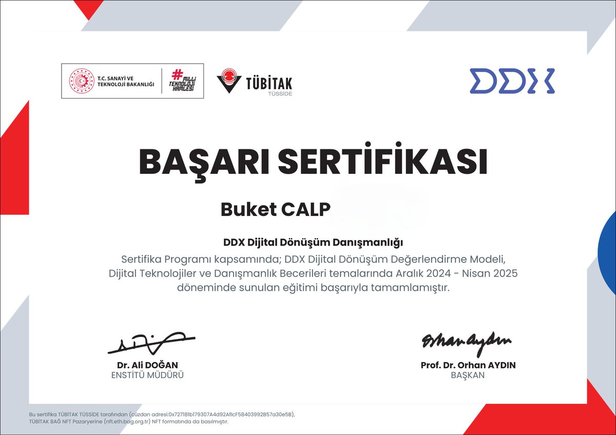 Marmara Üniversitesi Girişimcilik ve Kuluçka Merkezi Koordinatörü Buket Calp TÜBİTAK TÜSSİDE tarafından yürütülen programı başarıyla tamamlayarak, resmi olarak Dijital Dönüşüm Danışmanı unvanını almıştır.

Çalışma arkadaşımızı tebrik eder, çalışmaları için başarılar dileriz.