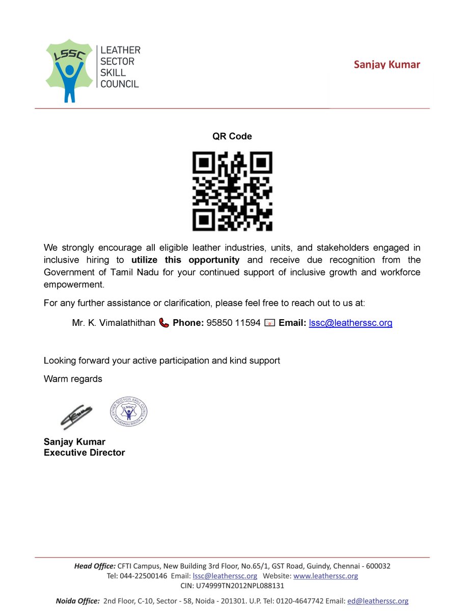 leatherssc's tweet photo. 🏆 Tamil Nadu Govt is honoring employers supporting Persons with Disabilities (PwDs)!
🏅 Get a certificate + 10g gold medal &amp; state-level recognition.
🗓 Apply by 30 June 2025
📲 Scan the QR to apply.
#PwDInclusion #TamilNadu #LSSC #InclusiveHiring #LeatherIndustry @PMOIndia https://t.co/qtvoP4QHqf