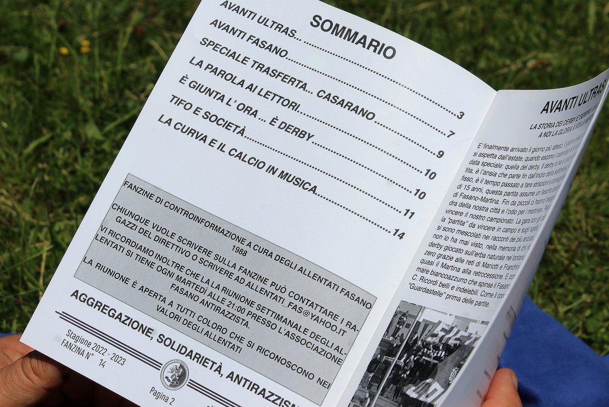 clubmagshop's tweet image. 📖 Review/L'urlo della Gradinata Sud # 7, # 8, # 13 and # 17 (2021/22); # 12, # 13, # 14 and # 16 (2022/23)/US Fasano (Italy)
facebook.com/share/p/1LX6CG…

#football #fans #ultras #hooligans #magshop #fanzines #diy #usfasano #fasano #italy #fasanocontroilrazzismo #allentatifasano