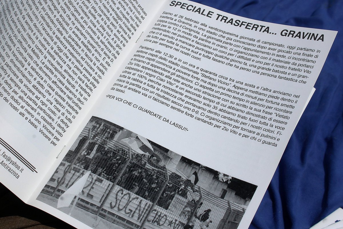 clubmagshop's tweet image. 📖 Review/L'urlo della Gradinata Sud # 7, # 8, # 13 and # 17 (2021/22); # 12, # 13, # 14 and # 16 (2022/23)/US Fasano (Italy)
facebook.com/share/p/1LX6CG…

#football #fans #ultras #hooligans #magshop #fanzines #diy #usfasano #fasano #italy #fasanocontroilrazzismo #allentatifasano