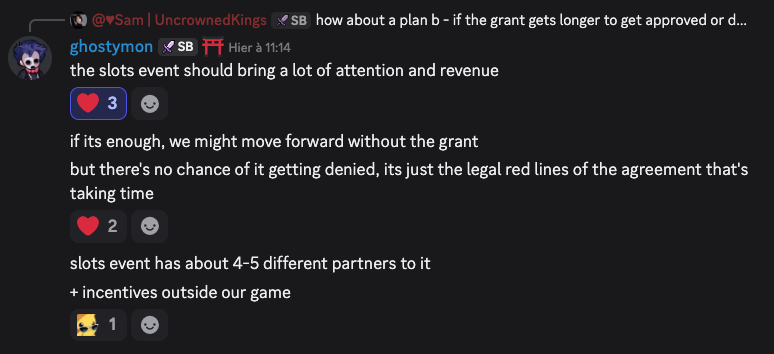 GiltroLand's tweet photo. Hello @spellborne alphas addicts !

1⃣- News about 2 grants + TGE (juicy infos above) 💶 
2⃣- Slot event has about 4-5 different partners 🤝
3⃣- Item to attract certain type of Mon 🍸
4⃣- Skin bazaar will be live on Day 1 🏪 https://t.co/OAWuffbH7Q