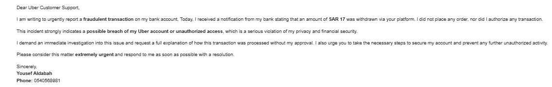 ichyousef's tweet photo. @Uber_KSA Dear Uber Customer Support https://t.co/gaRg5R5fU5