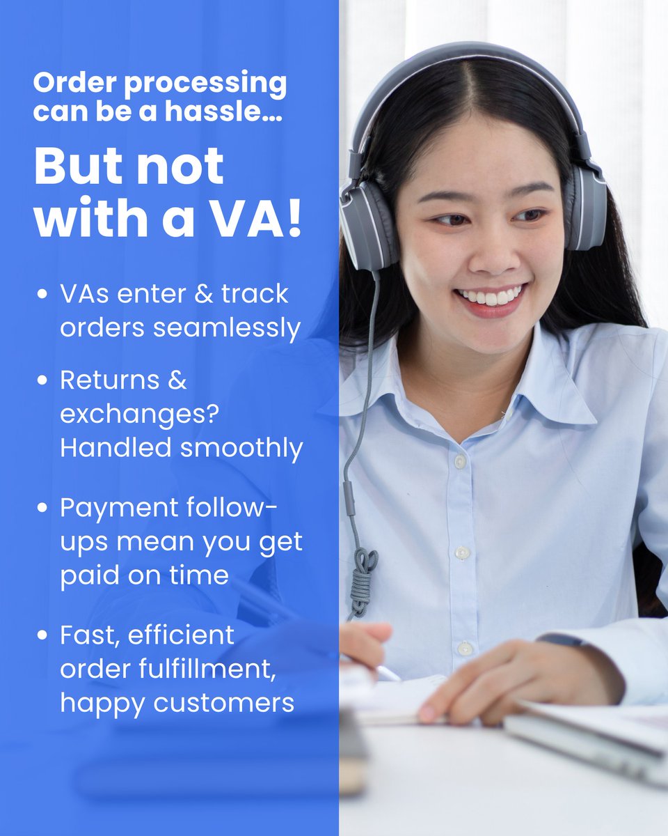 thevirtualboss's tweet image. Ready to simplify your order processing? Hire a skilled e-commerce Virtual Assistant on na2.hubs.ly/y0lyQl0 today!

#VirtualStaffPH #HireVirtualAssistant #OrderProcessing #EcommerceOperations #OnlineStoreSuccess #EcommerceTips #VirtualAssistantSupport #CustomerSatisfaction