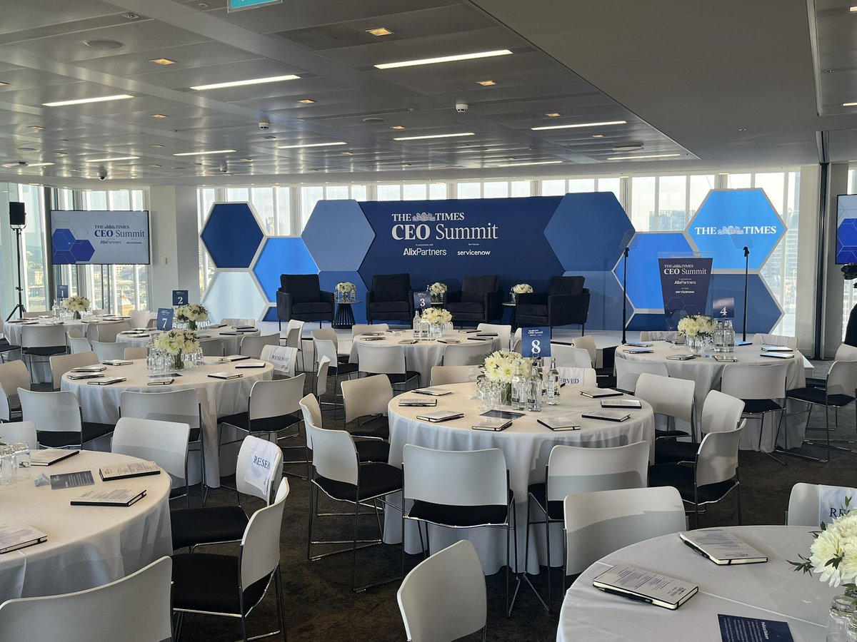 fletcherr's tweet photo. Almost ready to go … for all the latest on the @TimesBusiness follow #TimesCEOSummit https://t.co/qlOiawrMoT