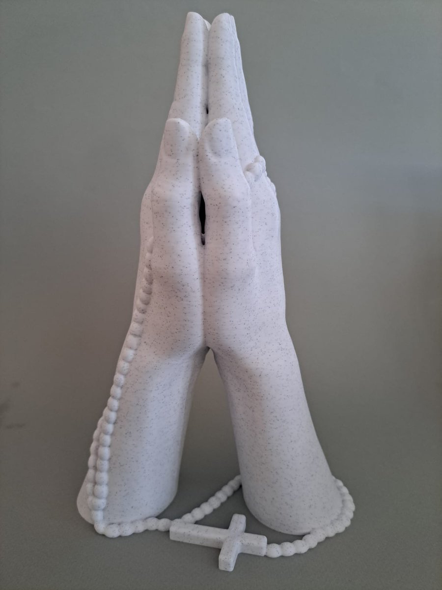 Guns3dprinting's tweet photo. 3D DECOR TWO HANDS PRAYING WITH CROSS DETAIL IN MARBLE COLOUR

#3D #3DPRINTING #3DPRINT #3DART #3DDESIGN #3DANIMATION

📐 DIMENSIONS : X = 15,4 CM / Y =10 CM / Z = 25 CM
⏲️ PRINT TIME : 6 HOURS
⚫ FILAMENT : FILAMENT CREALITY PLA MARBLE
🚅 PRINT SPEED : 80 mm/s https://t.co/85AEsfirz5