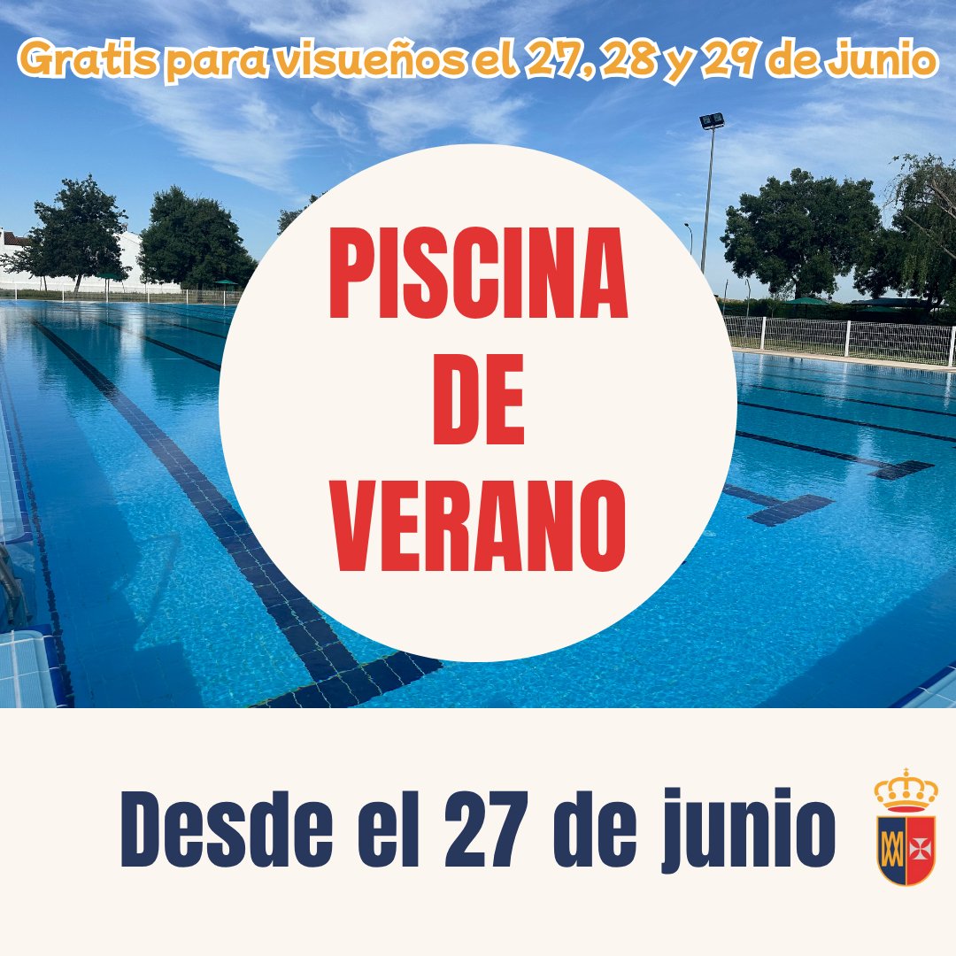 La semana que viene inauguramos la Piscina de Verano con el fin de semana gratis para los empadronados en El Viso del Alcor. Próximamente, os daremos información sobre cómo acceder y reservar las entradas.