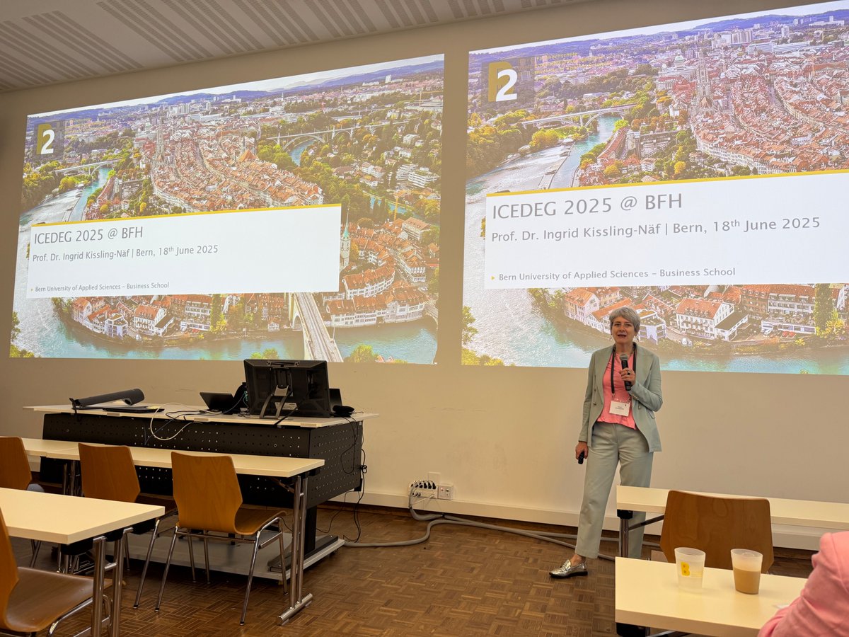 eDem_eGov's tweet photo. Thanks for the warm welcome to ICEDEG 2025 by Prof. Dr. Ingrid Kissling-Näf (BFH) &amp; Prof. Dr. Matthias Stürmer (BFH). https://t.co/VCTgah0YLV