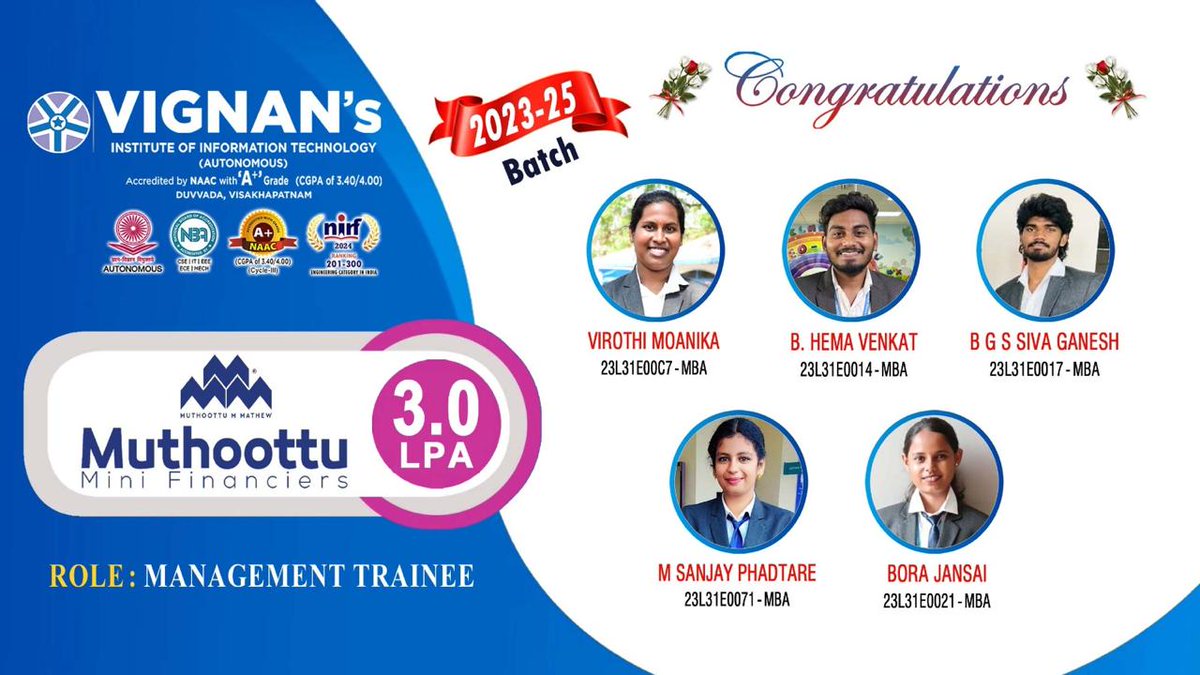 Vignan's Institute of Information Technology(A) tweet media