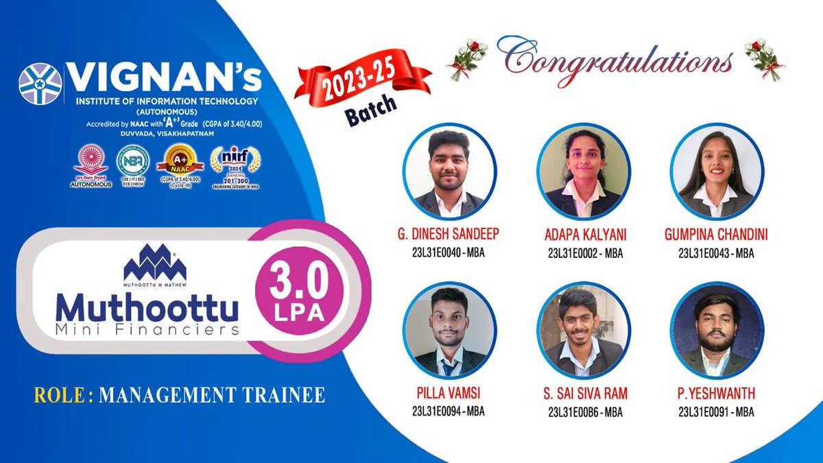 Vignan's Institute of Information Technology(A) tweet media