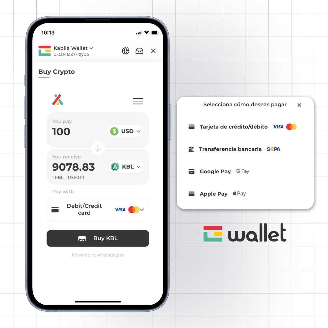 ¿Tienes Apple Pay o Google Pay?

Entonces ya puedes comprar $HBAR, $KBL y $USDC desde Kabila Wallet en menos de un minuto.

Así de fácil.