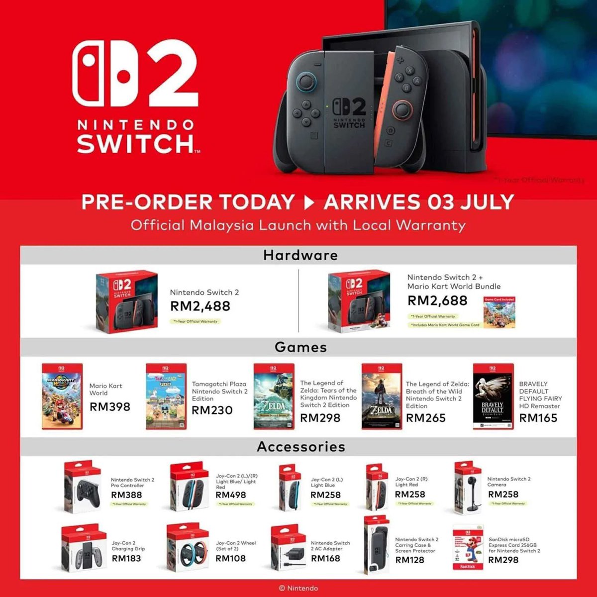 sevenlee1014's tweet photo. #NintendoSwitch2 has received an official release date and price in Malaysia! https://t.co/k6QTnWXWOM