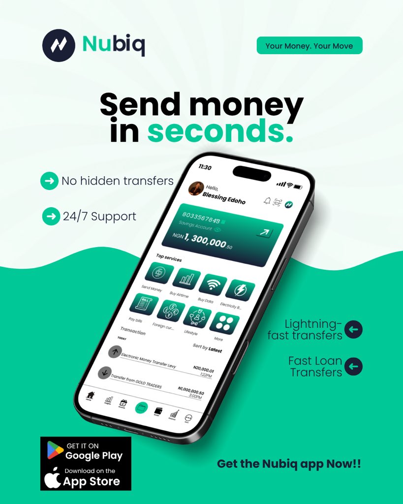 SpecEdoho's tweet image. I worked on a Design for a Fintech Brand called ‘NUBIQ’
The Rationale of this brand is to provide seamless and easy access to money anywhere and everywhere.
So, on an empty canvas, I brought NUBIQ to life.