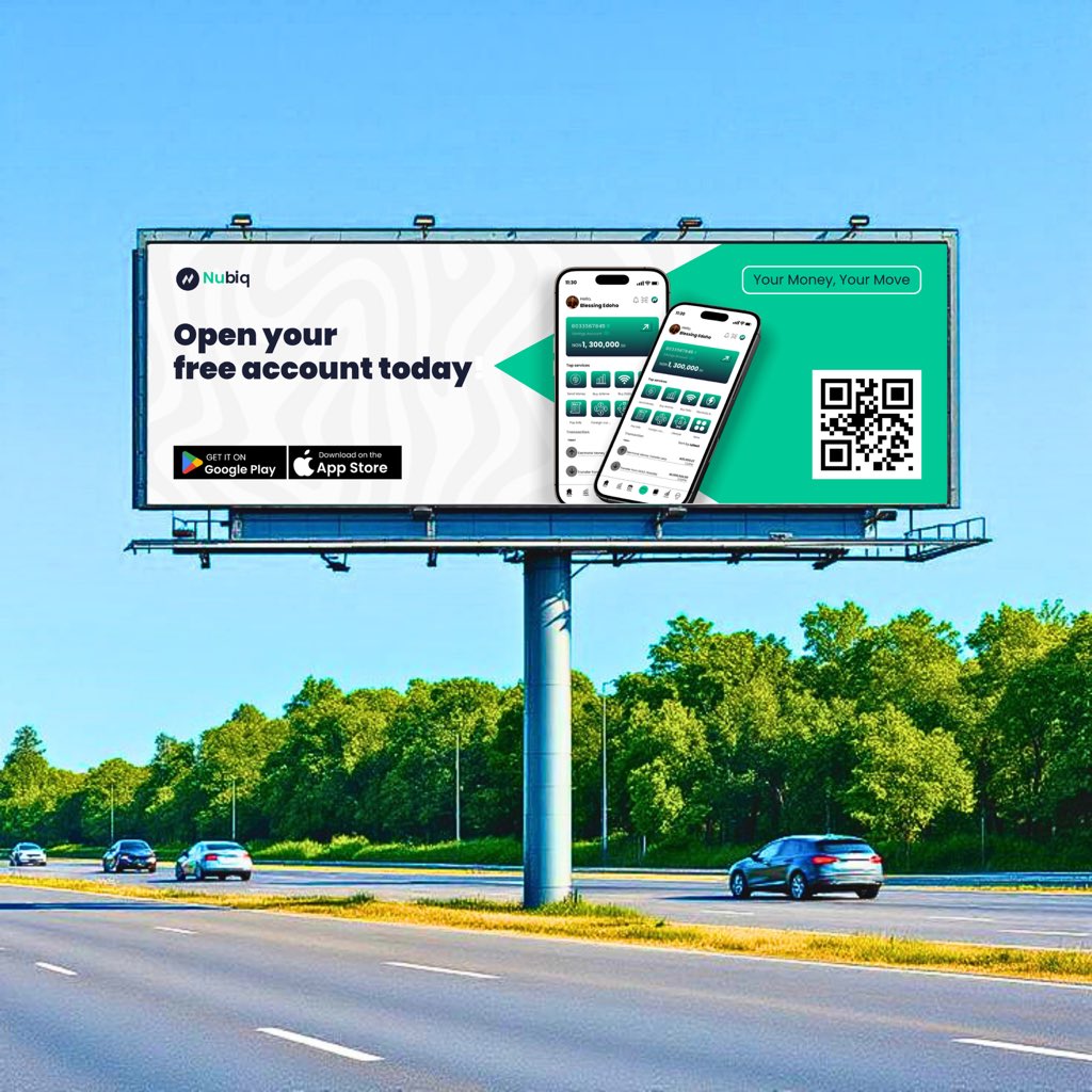 SpecEdoho's tweet image. I worked on a Design for a Fintech Brand called ‘NUBIQ’
The Rationale of this brand is to provide seamless and easy access to money anywhere and everywhere.
So, on an empty canvas, I brought NUBIQ to life.
