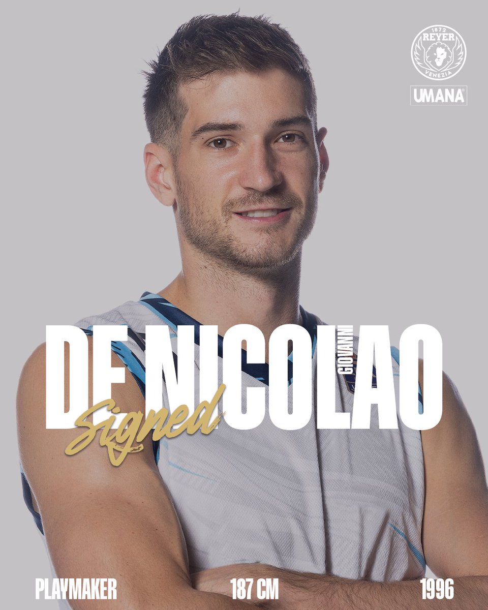 La Reyer Venezia è lieta di annunciare l’ingaggio di Giovanni De Nicolao, playmaker classe 1996 🔥

Il comunicato 👉 shorturl.at/unTpN 📃