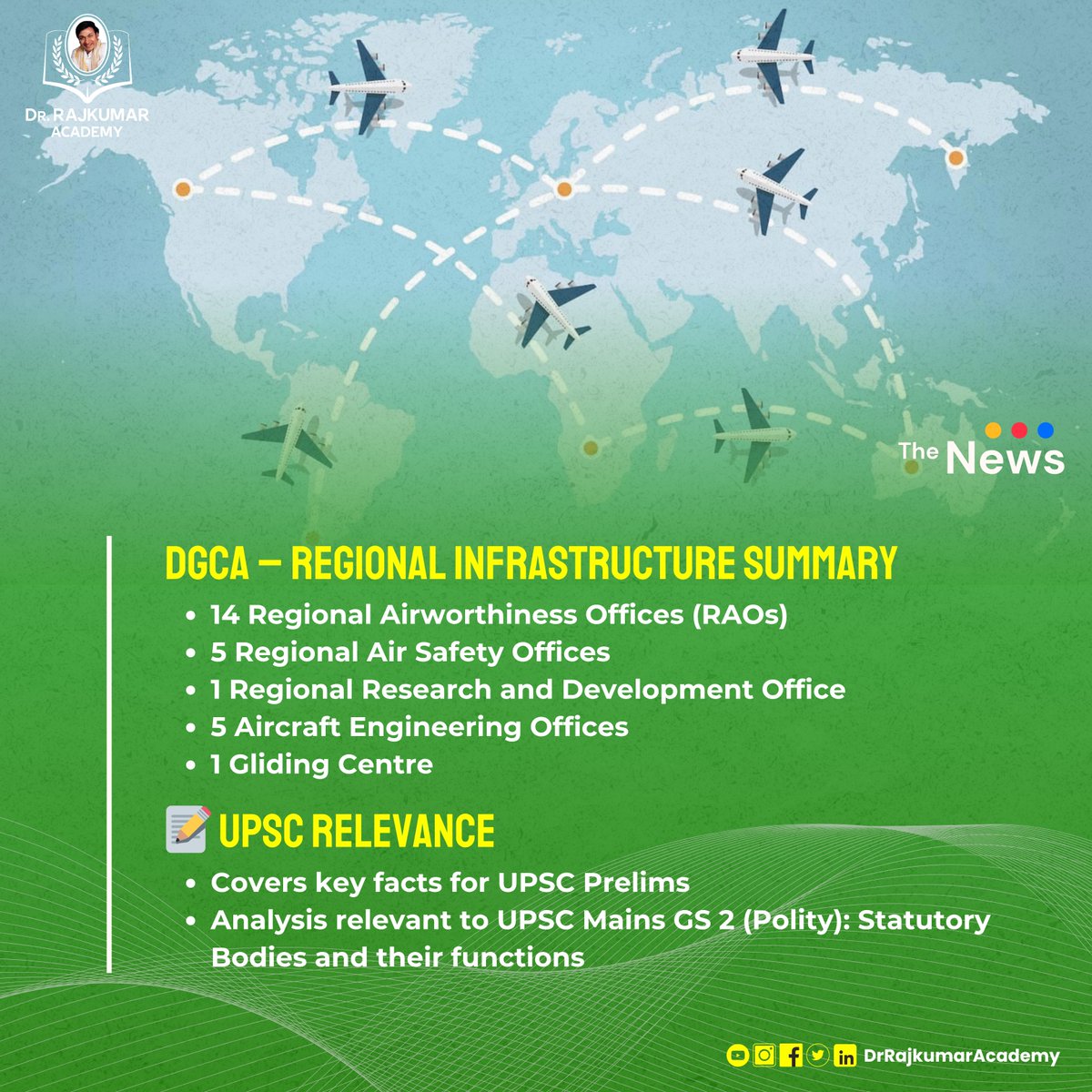 DrRajAcademy's tweet photo. 🛫 DGCA – India’s Civil Aviation Regulator ✈️🇮🇳
📌 Statutory body under MoHA, formed via Aircraft (Amendment) Act, 2020
📍 HQ: Sri Aurobindo Marg, New Delhi
Your skies, our safety! 🌍🛡️
#DGCA #AviationIndia #UPSCFacts #CivilAviation #PilotLicense #UPSC2025 #drrajkumaracademy https://t.co/04j01EPgx3