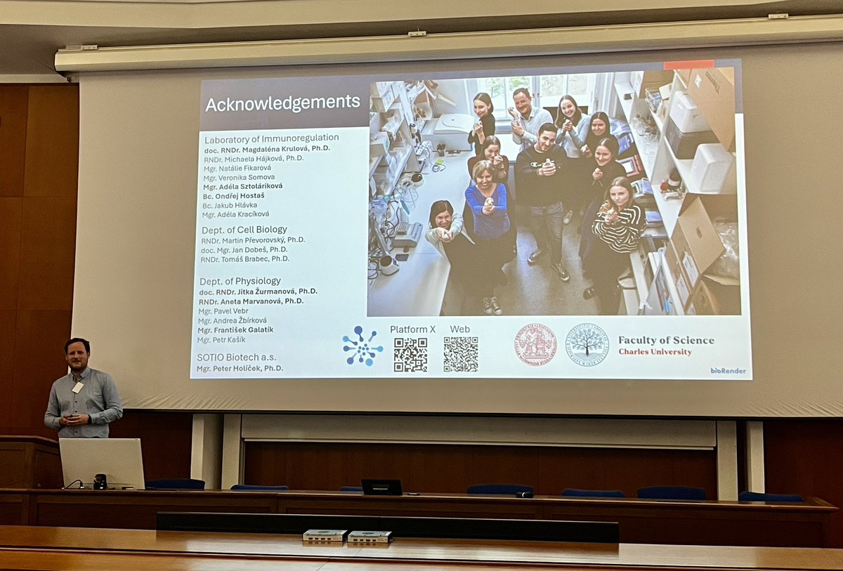 Krulova_Lab (@krulova_lab) on Twitter photo We are thrilled to attend the annual Departmental Conference of Cell Biology at Charles University. 📚
We are proud of <a href="/Dan_Vasek/">Daniel Vašek</a> for representing our lab and talking about his ongoing project of Cold Acclimatization ❄️ We are thrilled to attend the annual Departmental Conference of Cell Biology at Charles University. 📚
We are proud of <a href="/Dan_Vasek/">Daniel Vašek</a> for representing our lab and talking about his ongoing project of Cold Acclimatization ❄️