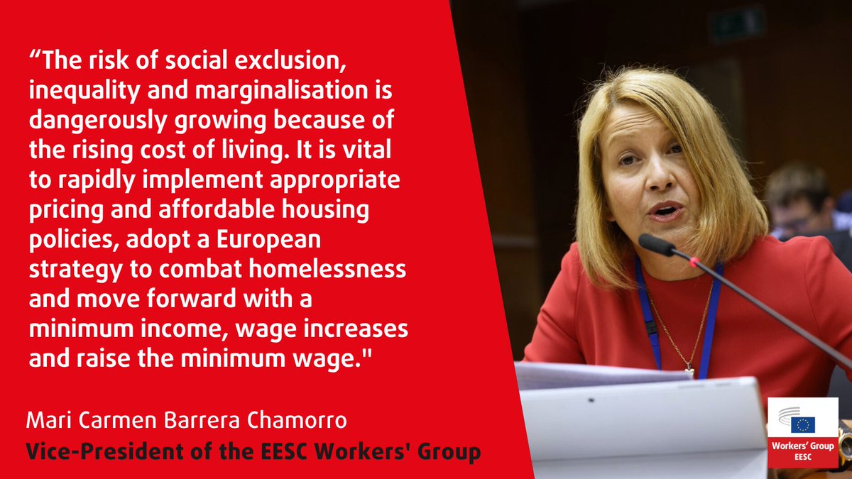 Workers' Group EESC (@workerseesc) on Twitter photo The #EESCPlenary is discussing the <a href="/EESC_SOC/">EESC Social Affairs</a> opinion on addressing the loss of purchasing power, inequalities, exclusion, and marginalisation by <a href="/mcarmenbarrera/">Mari Carmen Barrera</a>.
Follow live: europa.eu/!qQ64Yc
Read more:europa.eu/!ybTTWY The #EESCPlenary is discussing the <a href="/EESC_SOC/">EESC Social Affairs</a> opinion on addressing the loss of purchasing power, inequalities, exclusion, and marginalisation by <a href="/mcarmenbarrera/">Mari Carmen Barrera</a>.
Follow live: europa.eu/!qQ64Yc
Read more:europa.eu/!ybTTWY