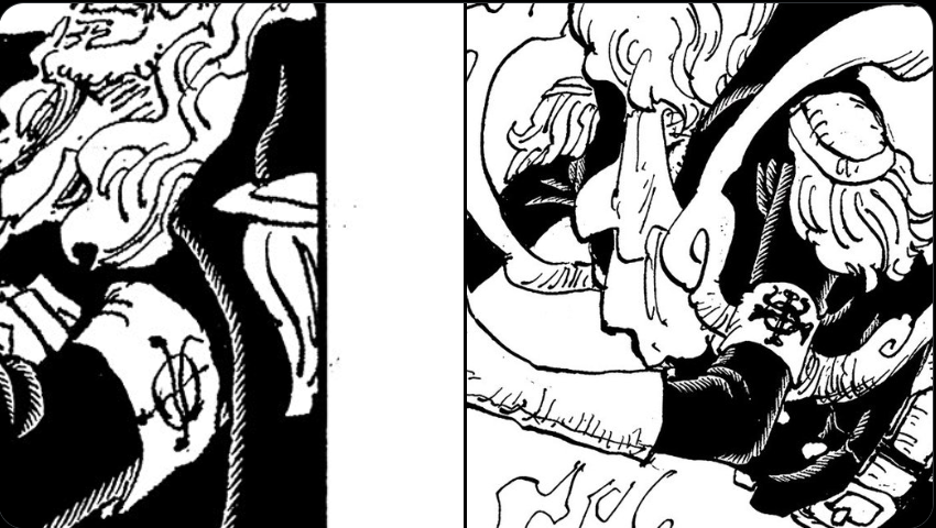 RomPieceG5's tweet photo. Shanks has the regular WG tattoo, but the Holy Knightsโ version has horns. My theory? The horns appear after making a soul pact with the devil, Imu. To avoid that fate, Shanks sacrificed his arm for Luffy. He chose freedom over corruption. #onepiece1152 #spoiler #Childofdestiny https://t.co/BOAjHq3f6w