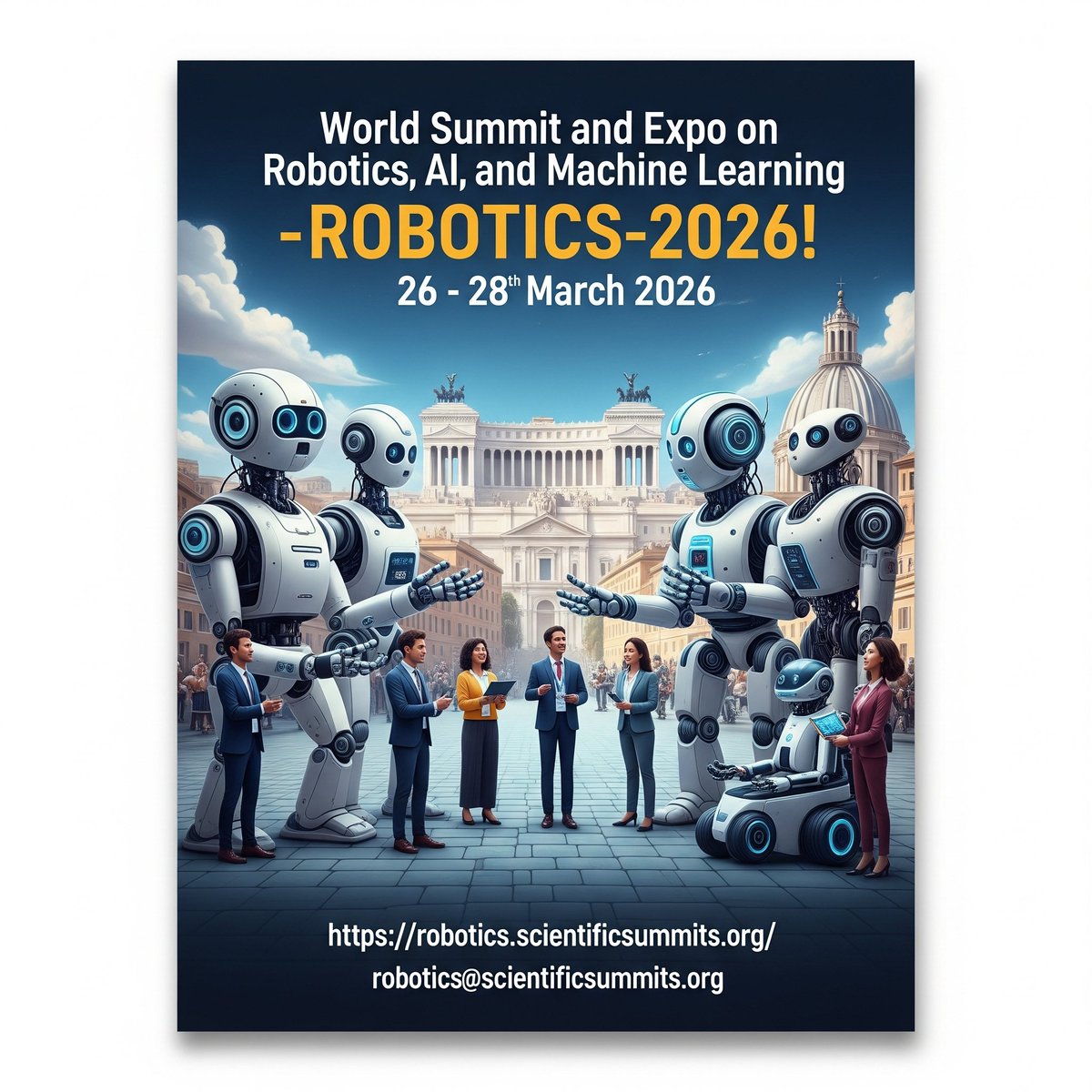 ROBOTICS2026's tweet image. Robotics is evolving fast—from AI-driven microbots to smart automation!
Join the future at #ROBOTICS2026, Mar 26–28 in Rome 🇮🇹
🔹 Talks, demos &amp;amp; Kinegge S.r.l. industrial tour
🔗 Register: lnkd.in/dvifTg9p
#AI #MachineLearning #TechConference #Rome2026