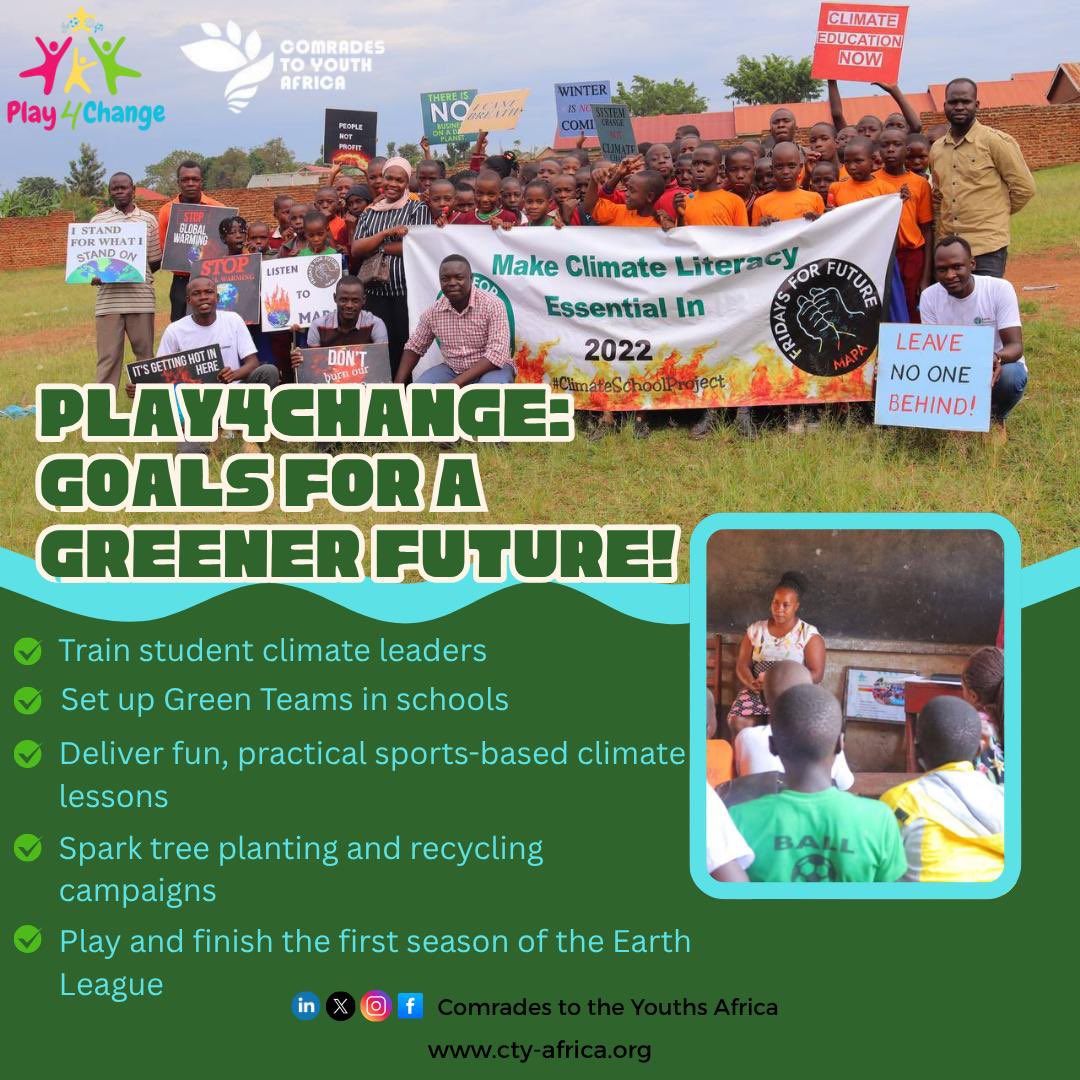 What’s next for #Play4Change?

In 6–12 months:
• Train student climate leaders
• Set up Green Teams in schools
• Spark tree planting and recycling campaigns
• Play and finish the first season of the Earth League.

Stay tuned.🤞

#CTYAfrica
#Youth4Climate