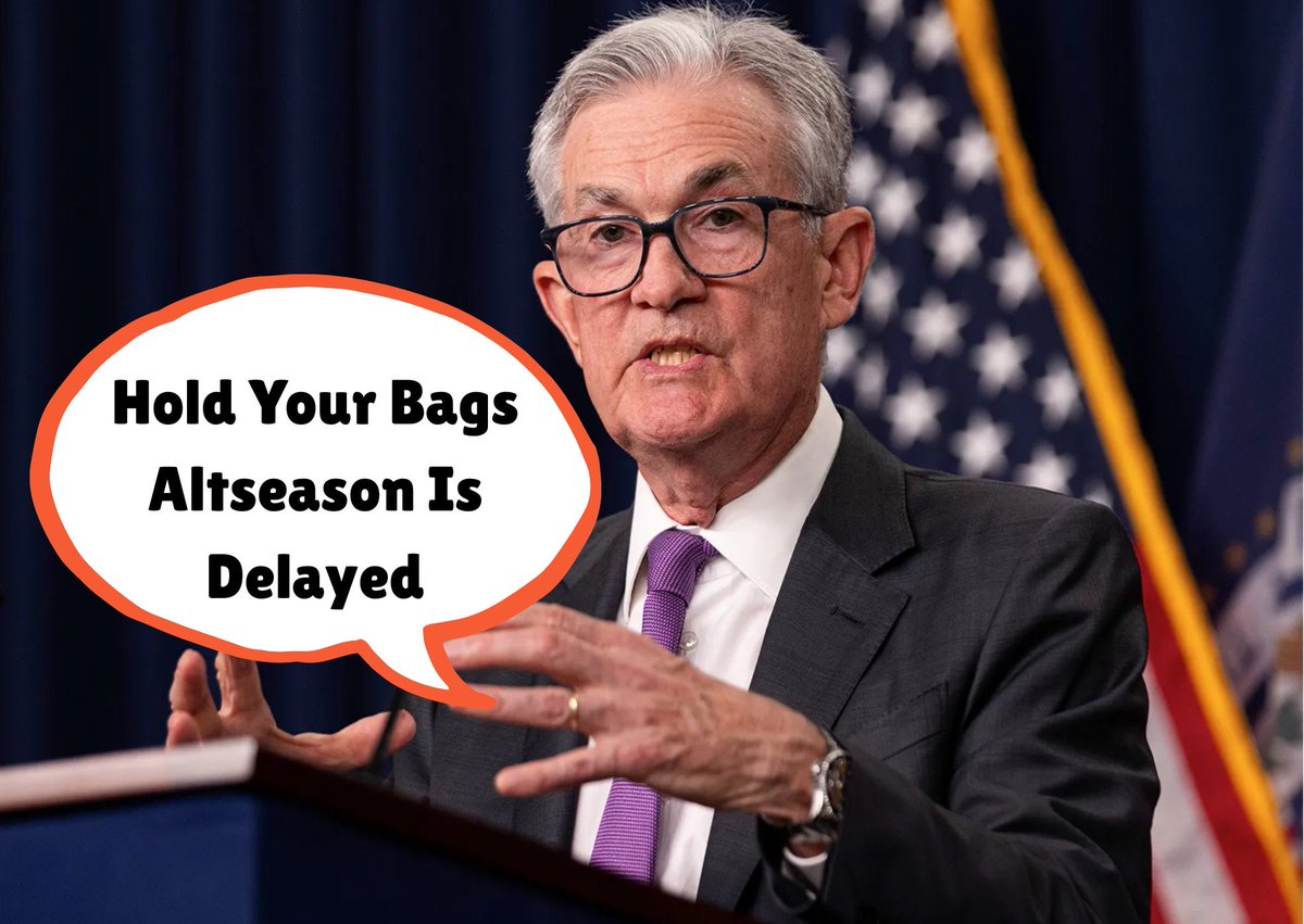 Thomas__Toh's tweet image. 97.5% people expected it !

FED keeps interest rates unchanged.

But Jerome Powell just gave us a hint.

Altcoins. Liquidity. Bull run timing.

Let&apos;s break it down