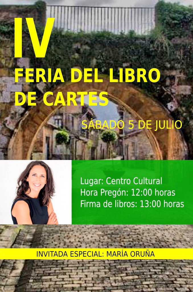 María Oruña (@maria_oruna) on Twitter photo 🔴✈️ Próximos encuentros.
—HOY, #Barcelona. 18:30-20h, fiesta y firmas en <a href="/Fnac_ESP/">Fnac España</a> de Illa.
—Miércoles 2 julio, #VIGO. 19:30h. Firmas Feria Libro. <a href="/LibreriasNobel/">EspacioLectorNobel</a>
—Sábado 5 julio, #Cartes, #Cantabria. Pregón Feria Libro 12h y firmas.
Si os apetece nos vemos, marineros. 🔴✈️ Próximos encuentros.
—HOY, #Barcelona. 18:30-20h, fiesta y firmas en <a href="/Fnac_ESP/">Fnac España</a> de Illa.
—Miércoles 2 julio, #VIGO. 19:30h. Firmas Feria Libro. <a href="/LibreriasNobel/">EspacioLectorNobel</a>
—Sábado 5 julio, #Cartes, #Cantabria. Pregón Feria Libro 12h y firmas.
Si os apetece nos vemos, marineros.