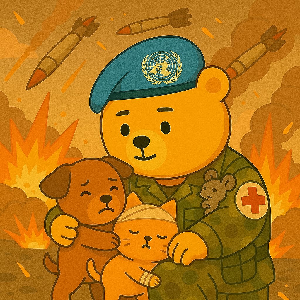 The missile destroys the city.  
Love saves lives.  
A single hug can create miracles.  
#PeaceOverWar #UNBear #WarIsNotTheAnswer <a href="/cz_binance/">CZ 🔶 BNB</a>