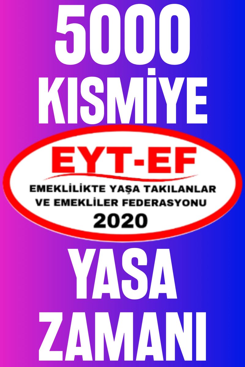 ArzuLastikci's tweet photo. 2.TAG
👇
#5000KısmiyeYasaZamanı

Tutulmayan sözler için !
Vicdanlar sarsılmalı !

Hak için !
Adalet konuşmalı ! 

5000 Prim ve Kısmi Emeklilik 
Haklarımız için Yasa !

Haydi Şimdi !

Bekletme !

Tam ZAManı Şimdi  !

#EmekliyeSeyyanenZAManı
@RTErdogan
@_cevdetyilmaz
@isikhanvedat https://t.co/tThUjFVeiB