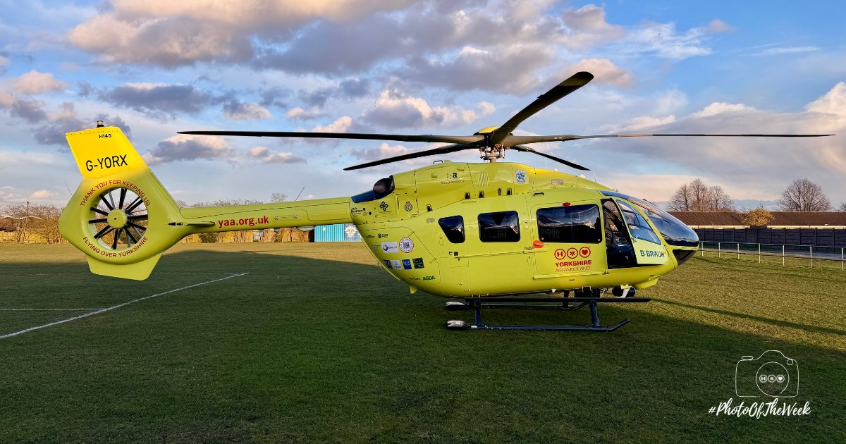 A big thank you to YAA supporter Ethan, who sent in this week’s #PhotoOfTheWeek taken during a recent call-out in Hatfield, near Doncaster. 🚁 

#Yorkshire #AirAmbulance #SavingLivesAcrossYorkshire