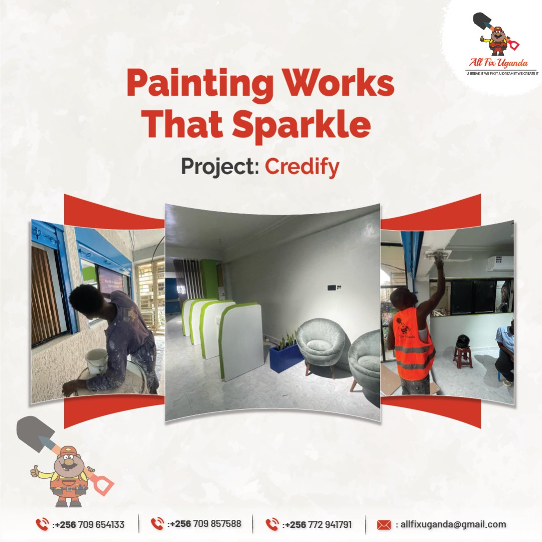 Allfixuganda123's tweet photo. Add a touch of sparkle and revamp your work and living spaces with painting works courtesy of @Allfixuganda123 Interested ? Contact us on 0709654133, 0709857588, 0772941791 #sparkle #Transformers #paintingworks #allfix https://t.co/LBgjtq2LNh