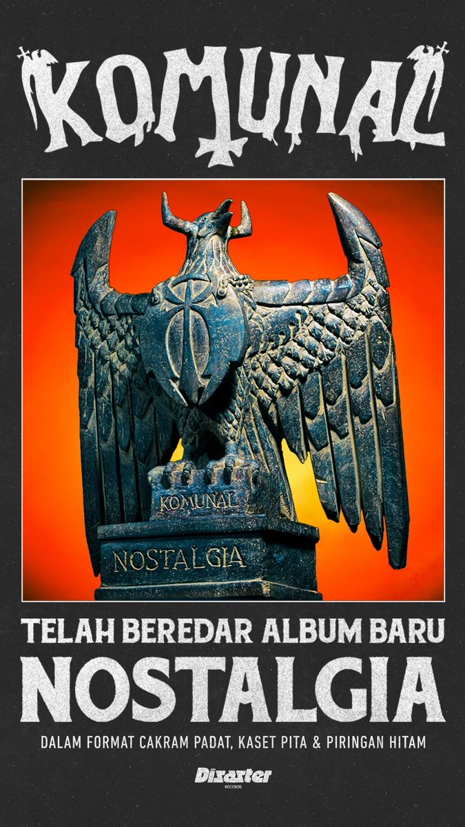 komunalofficial's tweet photo. Kalian masih bisa dapatkan album terbaru Komunal 'NOSTALGIA' dalam versi fisik vinyl, kaset, CD dan juga bundling tshirt melalui link ini: https://t.co/v7NaB3jpZ0 https://t.co/1KOm048Yj2