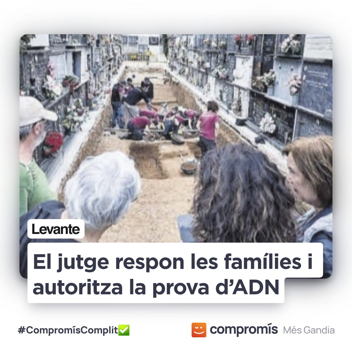 Una passa més cap a la identificació de les primeres víctimes del franquisme de les fosses de #Gandia 💪

No defallirem, per dignitat, justícia i reparació!

levante-emv.com/safor/2025/06/…

#CompromísComplit✅️