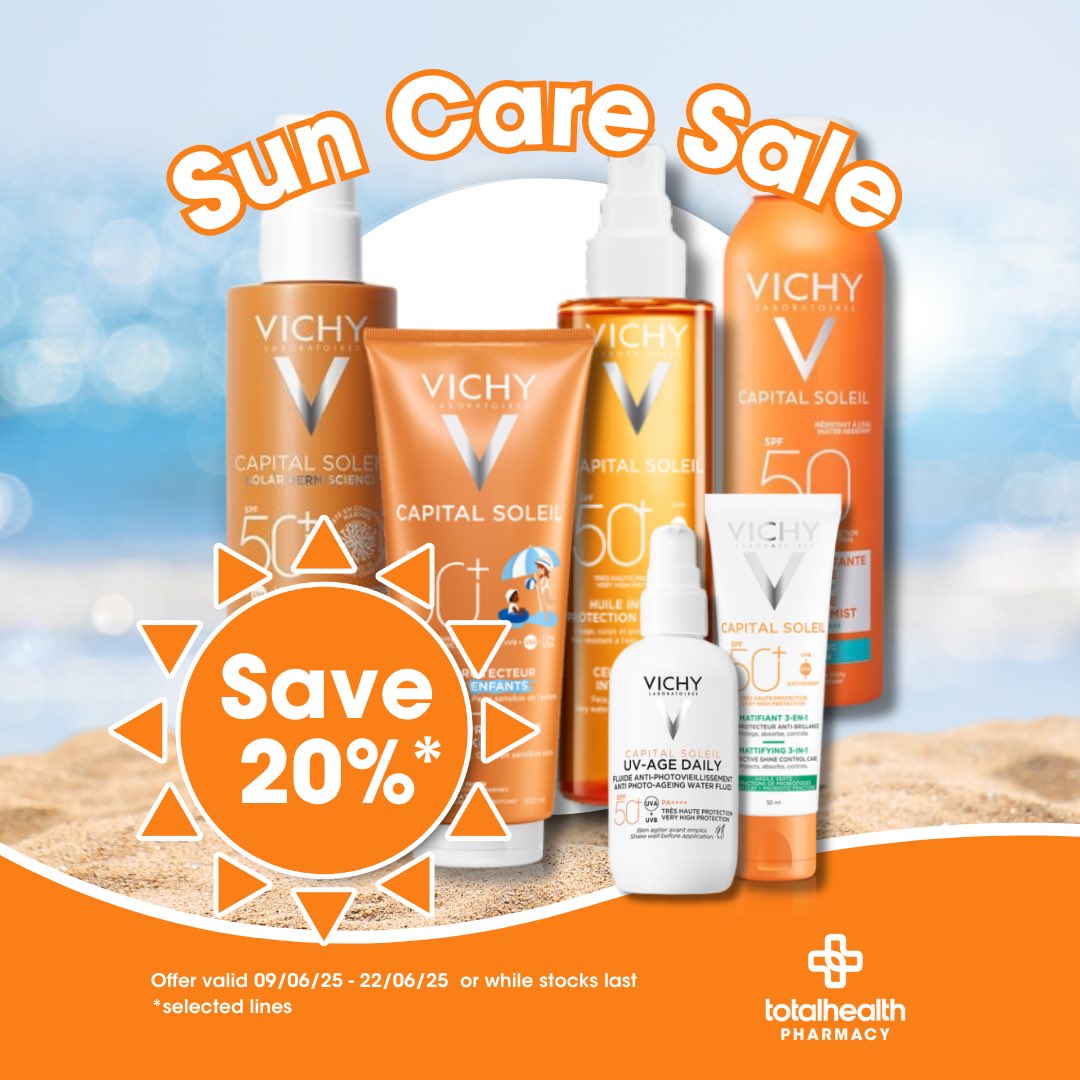 Don’t forget, you can save an amazing 20% on 2 of the best &amp; most dependable Sun Care ranges in McElwee totalhealth Pharmacy right now! But hurry, this offer ends on Sunday 22nd ☀

At McElwee totalhealth Mountmellick &amp; Portlaoise 

#laois #suncare #summer #localpharmacy