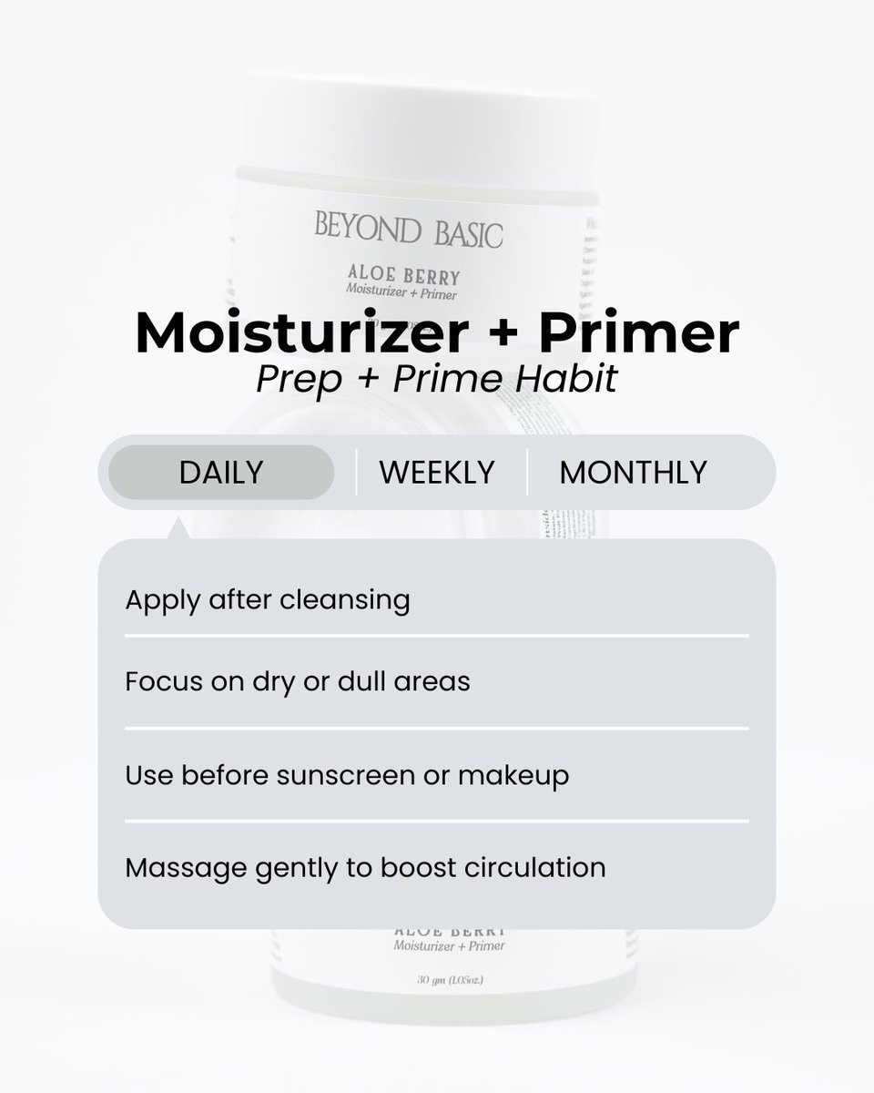 beyondbasicteam's tweet photo. Skincare with intention, not excess.
Our Moisturizer + Primer simplifies your routine while delivering deep hydration + smooth prep.
One jar. Endless impact.
#PrepAndPrime #BeyondBasicRoutine #StartWithCare #lessfussmorefabuolus https://t.co/Twwu7urRcF