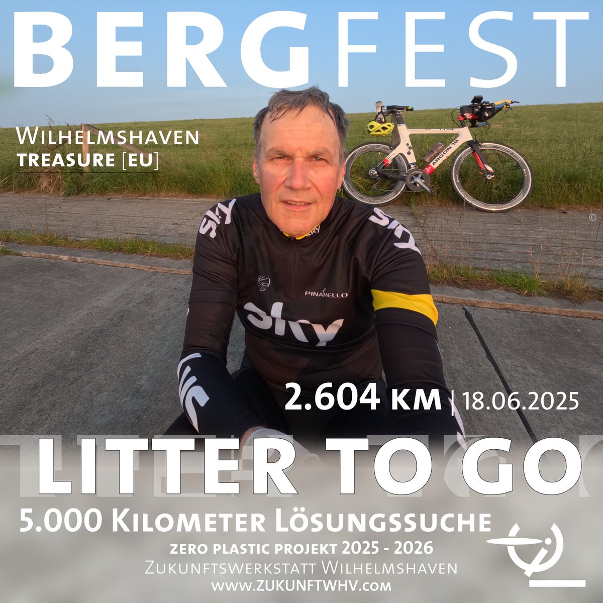 LITTER TO GO | Bergfest
Jetzt unterstützen: 
tinyurl.com/2y7vpw9j

Die Hälfte von 5.000 Kilometern ist geschafft (18-06-2025) :)

Werde Teil der Lösung:
... mehr: tinyurl.com/278ns96r

zukunftwhv.com 
#zukunftwhv
<a href="/zukunftwhv/">Zukunftwerkstatt Wilhelmshaven</a>