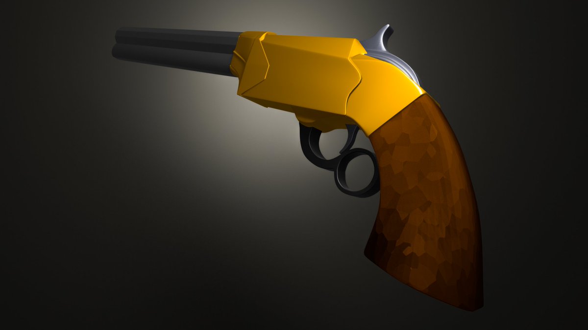 LOSTfiremate's tweet photo. i finally worked up the courage to tackle blender, this is my take on the Volcanic Pistol (it'll have to do... what with my technical limitations and all). Here is to the challenges ahead !

#blender #3dart https://t.co/hvLQpOcAvZ