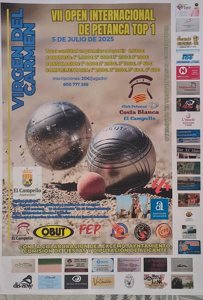 ElCampelloAyto (@elcampelloayto) on Twitter photo 🏆El 5 de julio, las pistas de El Campello acogen el VII Open Internacional “Virgen del Carmen” de petanca
<a href="/marcosm80358968/">@marcosmartinez</a> Lee AQUÍ elcampello.es/index.php?s=no… 🏆El 5 de julio, las pistas de El Campello acogen el VII Open Internacional “Virgen del Carmen” de petanca
<a href="/marcosm80358968/">@marcosmartinez</a> Lee AQUÍ elcampello.es/index.php?s=no…
