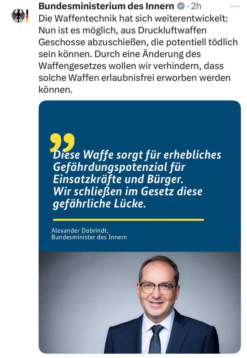 Als wäre der Bürger nicht bereits wehrlos genug, so nimmt die CDU dir jede noch so kleine Chance auf Selbstverteidigung, während sie Menschen in anderen Ländern kostenlos schwere Waffen zur Selbstverteidigung liefert.