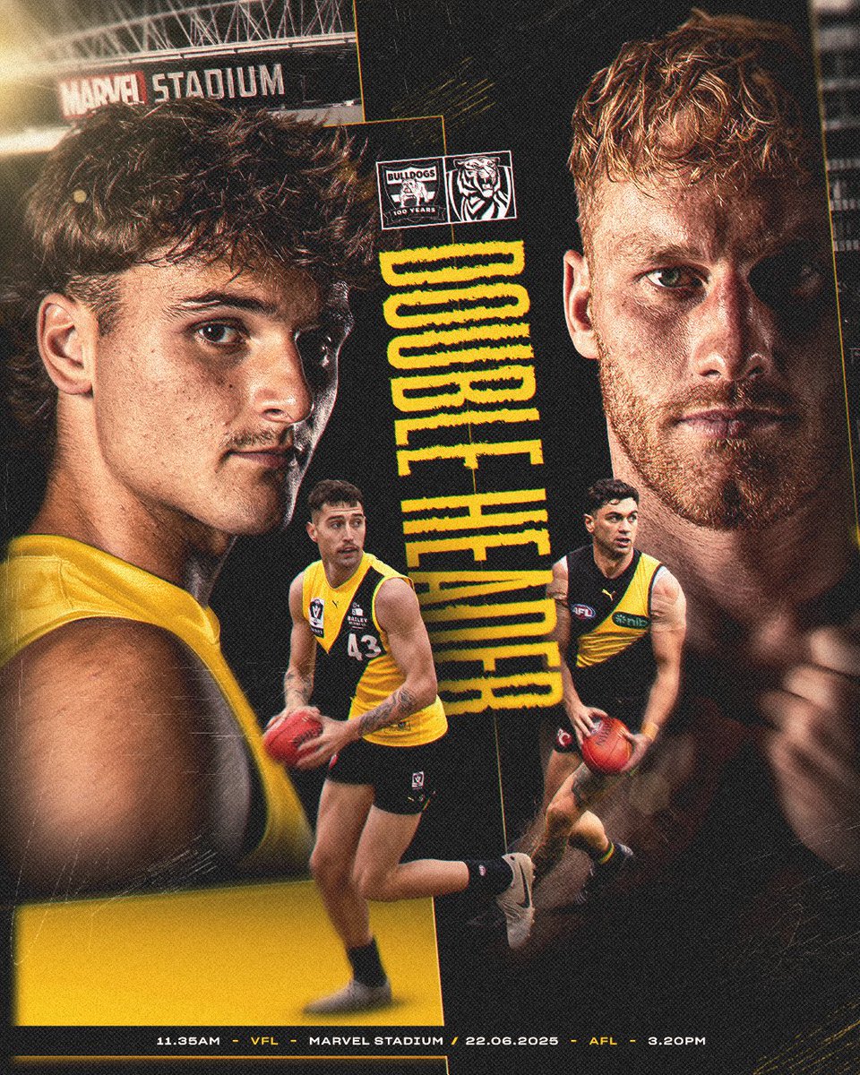 Twice the Tigers at Marvel Stadium this Sunday 🏟

AFL ticket holders and Richmond members with away access can gain entry to both the VFL &amp; AFL match. 🔗 tige.rs/R15Hub