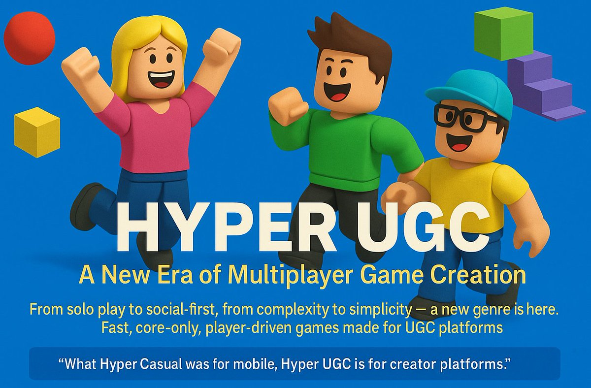 🚨 HYPER UGC – New Concept Alert

I propose a design mindset for the new era of social-first game development on UGC platforms like Roblox &amp; HypeHype.

👉Read this thread

Or check the full article by this link: blog.justforward.co/introducing-hy…