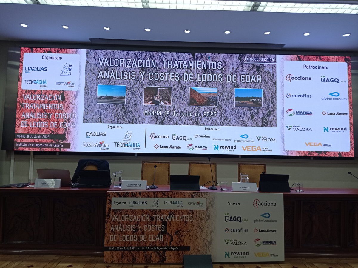 TecnoAqua - el agua nos define (@tecnoaqua) on Twitter photo 🧐Hoy es el día. Todo preparado para hablar de lodos de EDAR en Madrid. A las 10h empezamos!!!
<a href="/industriambient/">IndustriAmbiente| Waste, Water, Energy - Infoedita</a> <a href="/FormacionGBS/">Bioindicación GBS</a> <a href="/DAQUASagua/">DAQUAS</a> <a href="/ACCIONA/">ACCIONA</a> <a href="/AGQLabs/">AGQ Labs</a> <a href="/eurofins_spain/">Eurofins Environment Spain</a> <a href="/GlobalOmnium/">Global Omnium</a> <a href="/LanaSarrate/">Lana Sarrate</a> #GrupoValora #MareaRusvel #RewindOrganics #VEGAInstrumentos 🧐Hoy es el día. Todo preparado para hablar de lodos de EDAR en Madrid. A las 10h empezamos!!!
<a href="/industriambient/">IndustriAmbiente| Waste, Water, Energy - Infoedita</a> <a href="/FormacionGBS/">Bioindicación GBS</a> <a href="/DAQUASagua/">DAQUAS</a> <a href="/ACCIONA/">ACCIONA</a> <a href="/AGQLabs/">AGQ Labs</a> <a href="/eurofins_spain/">Eurofins Environment Spain</a> <a href="/GlobalOmnium/">Global Omnium</a> <a href="/LanaSarrate/">Lana Sarrate</a> #GrupoValora #MareaRusvel #RewindOrganics #VEGAInstrumentos