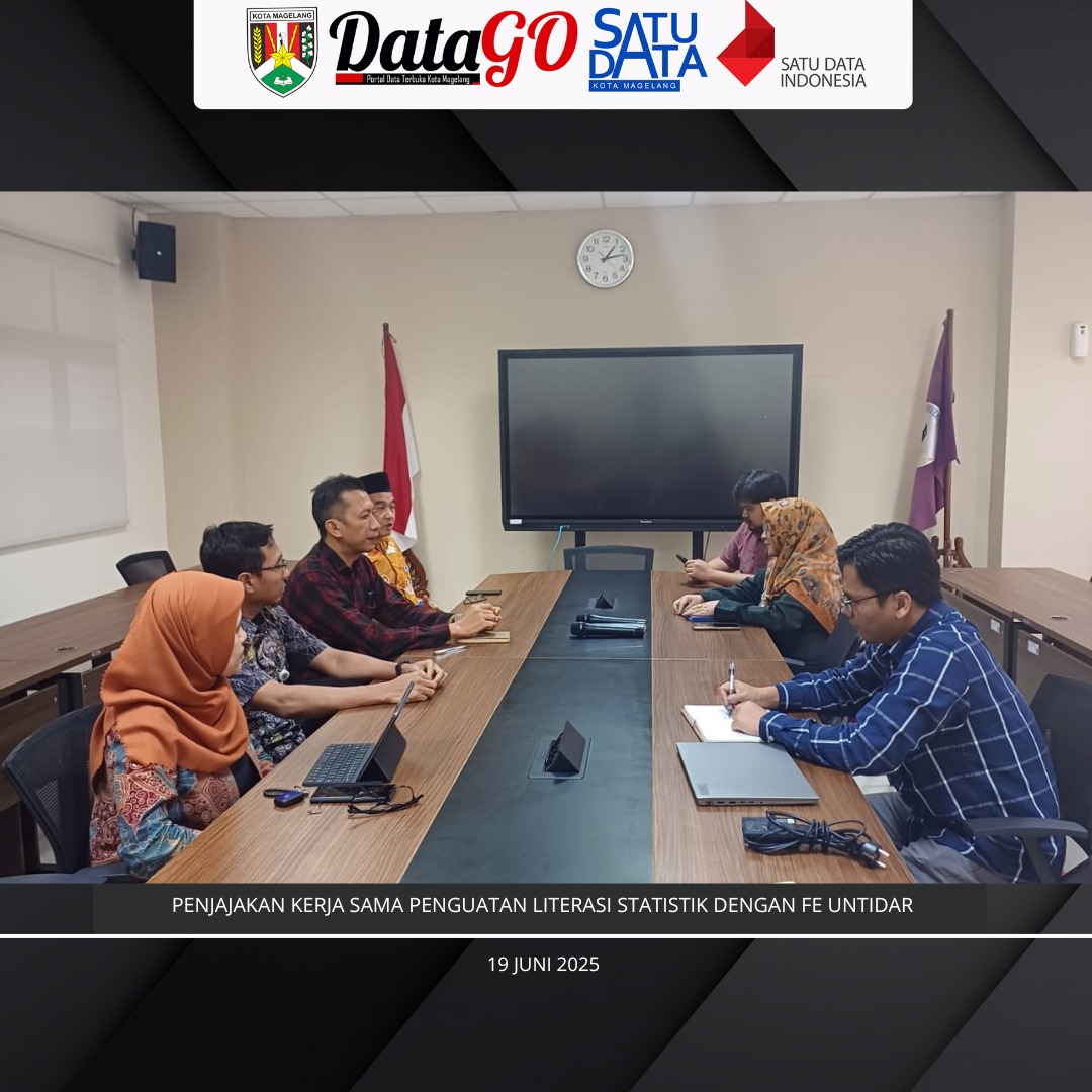 datagodatago's tweet photo. Sahabat Data,

Siang ini Kepala Dinas Kominfo dan Statistik Kota Magelang, M Abdul Azis didampingi tim penyelenggara statistik sektoral dari unsur Walidata melakukan koordinasi dengan Fakultas Ekonomi Universitas Tidar untuk inisiasi kerja sama. https://t.co/ku7szC4ymR