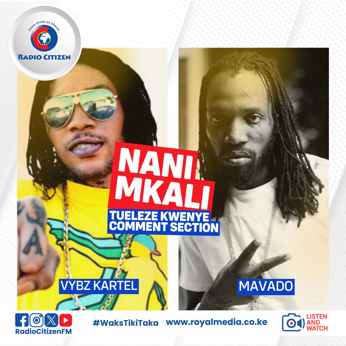 One of the biggest dancehall legends leo tunawaweka head to head Vybz Kartel na Mavado... Nani mkali ? Nani doba zake ni genje ?
<a href="/bensu_mk/">Benson K</a> <a href="/AQtee/">Ann Q-tee</a> <a href="/Ronixxthedon/">Dj Ronixx The Don</a>
#WaksTikiTaka
#RadioNumberOne