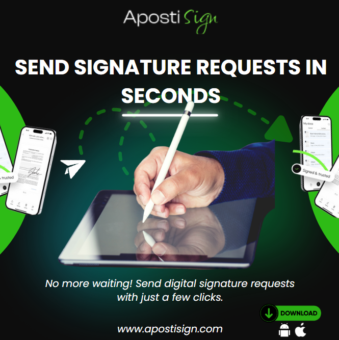 apostisign1's tweet photo. 🚀 Send Signature Requests in SECONDS with ApostiSign!
No delays. No paper. Just click, send &amp; sign.
📩 Fast. Secure. 100% Digital.
Start now → https://t.co/za00g55e6J
#eSignatures #DigitalWorkflow #ApostiSign #SignFast https://t.co/tV4zqzfwVa
