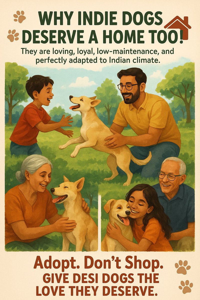 Enakshi (@kohlienakshi1) on Twitter photo Indie dogs are loving, loyal, and perfectly suited for Indian weather. Yet, they’re the most overlooked. 💔
Let’s change that.
#adoptdontshop 🐾
Give our desi dogs the love and homes they truly deserve. 🏡❤️
#AdoptIndie #DesiDogs #StrayDogsMatter #AnimalWelfare
<a href="/PetaIndia/">PETA India</a> Indie dogs are loving, loyal, and perfectly suited for Indian weather. Yet, they’re the most overlooked. 💔
Let’s change that.
#adoptdontshop 🐾
Give our desi dogs the love and homes they truly deserve. 🏡❤️
#AdoptIndie #DesiDogs #StrayDogsMatter #AnimalWelfare
<a href="/PetaIndia/">PETA India</a>