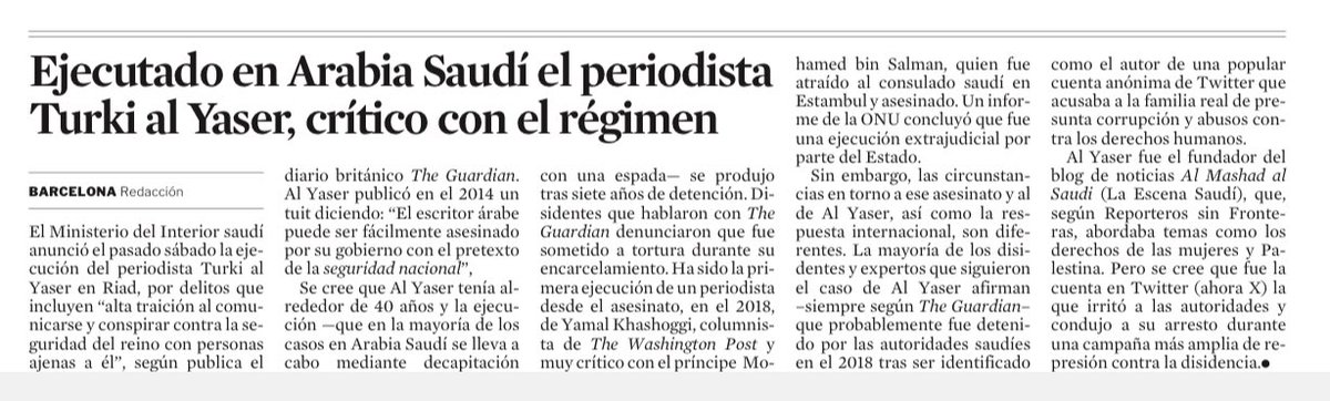 Un par más de Supercopas de España allí y se acaba eso de decapitar a un periodista por unos tuits.