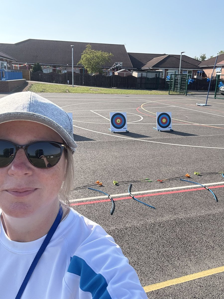 Day three of delivering activities as part of #NSSW2025 day 1 multi skills with 3 primaries day 2 orienteering, tug of war and inflatable assault course high school sports day. Day 3 archery as part of a job jamboree at another of my primaries. Great week. 👍